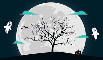 Spooky halloween background illustration vector