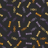 Halloween background pattern with candy vector