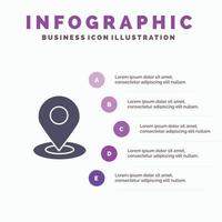 Location Map Pin Hotel Infographics Presentation Template 5 Steps Presentation vector