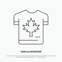 Shirt Autumn Canada Leaf Maple Line Icon Vector