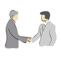 Business people shaking hands illustration vector hand drawn isolated on white background
