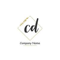 CD Initial handwriting and signature logo design with circle. Beautiful design handwritten logo for fashion, team, wedding, luxury logo. vector