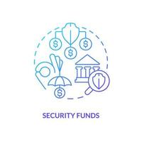 Security funds blue gradient concept icon. Safety of banking service. Choosing credit union abstract idea thin line illustration. Isolated outline drawing. vector