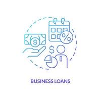 Business loans blue gradient concept icon. Financial aid for new project. Corporate banking abstract idea thin line illustration. Isolated outline drawing. vector