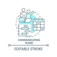 Communicating plans turquoise concept icon. Developing strategy. Product management abstract idea thin line illustration. Isolated outline drawing. Editable stroke. vector