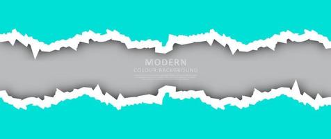 Blue torn paper background design. vector template