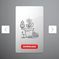 Finance. financial. growth. money. profit Line Icon vector