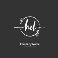 hd escritura a mano inicial y diseño de logotipo de firma con círculo. hermoso diseño de logotipo escrito a mano para moda, equipo, boda, logotipo de lujo. vector