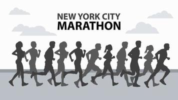 maratón de nueva york vector