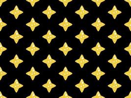 Stars cartoon character seamless pattern on black background vector