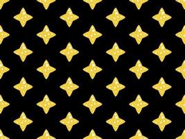 Stars cartoon character seamless pattern on black background vector