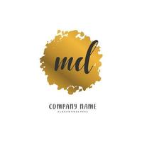 md escritura a mano inicial y diseño de logotipo de firma con círculo. hermoso diseño de logotipo escrito a mano para moda, equipo, boda, logotipo de lujo. vector