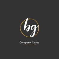 BG Initial handwriting and signature logo design with circle. Beautiful design handwritten logo for fashion, team, wedding, luxury logo. vector