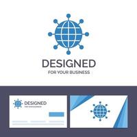 Creative Business Card and Logo template Business Connections Global Modern Vector Illustration