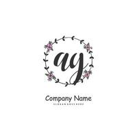 AG Initial handwriting and signature logo design with circle. Beautiful design handwritten logo for fashion, team, wedding, luxury logo. vector