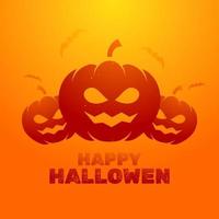 Happy Halloween background vector with pumpkins. Spooky, simple and horror designs. Poster, banner, flyer for night event Hallowen party and halloween day