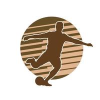male football athlete. man soccer player vector silhouette