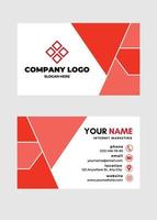 Red modern creative business card and name card, template vector design.