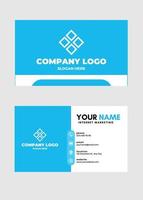 Template of business card for Corporate with blue vector on gray background