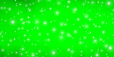 Light Green vector background with colorful stars.