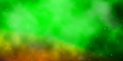 Light Green, Red vector background with small and big stars.