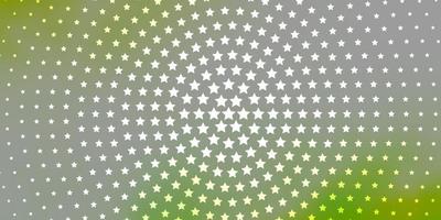 patrón de vector verde claro, amarillo con estrellas abstractas.