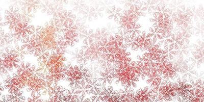 Light red, yellow vector abstract backdrop with leaves.