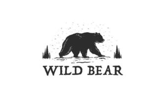 wild bear logo Design. wild bear logo. Banner, Poster, Greeting Card. Vector Illustration.