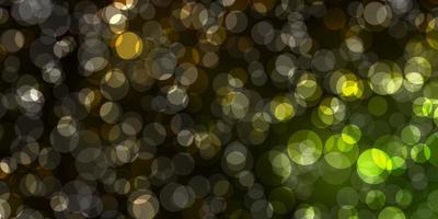 Dark Green, Yellow vector template with circles.