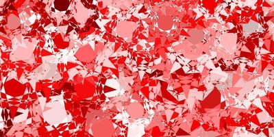 textura de vector rojo claro con triángulos al azar.