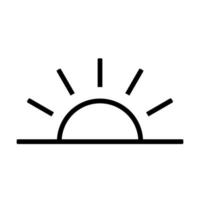 A half sun is setting downwards icon vector sunset concept for graphic design, logo, web site, social media, mobile app, ui illustration