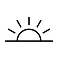 A half sun is setting downwards icon vector sunset concept for graphic design, logo, web site, social media, mobile app, ui illustration