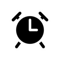 Alarm clock black glyph ui icon. Wake up in morning routine. Boosting alertness. User interface design. Silhouette symbol on white space. Solid pictogram for web, mobile. Isolated vector illustration