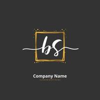 bs escritura a mano inicial y diseño de logotipo de firma con círculo. hermoso diseño de logotipo escrito a mano para moda, equipo, boda, logotipo de lujo. vector