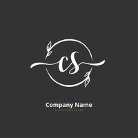 CS Initial handwriting and signature logo design with circle. Beautiful design handwritten logo for fashion, team, wedding, luxury logo. vector