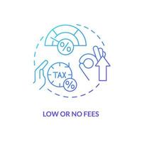Low or no fees blue gradient concept icon. Advantages of system customer. Choose right bank abstract idea thin line illustration. Isolated outline drawing. vector