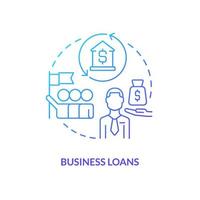 Business loans blue gradient concept icon. Financial support. Bank offer for entrepreneurs abstract idea thin line illustration. Isolated outline drawing. vector