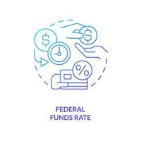 Federal funds rate blue gradient concept icon. Banking financial safety. Savings account service abstract idea thin line illustration. Isolated outline drawing. vector