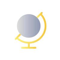 icono de la interfaz de usuario de dos colores de gradiente plano del globo terráqueo. lección de geografía. suministro de aula. viajar al rededor. pictograma relleno simple. gui, diseño ux para aplicaciones móviles. ilustración vectorial aislada rgb vector