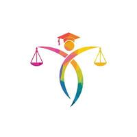 Man Holding Scales of Justice Logo. Law and Attorney Logo Design. vector