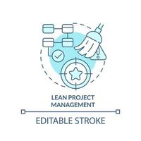 Lean project management turquoise concept icon. Increasing processes efficiency abstract idea thin line illustration. Isolated outline drawing. Editable stroke. vector