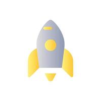 Rocket flat gradient two-color ui icon. Startup success. Launching spacecraft. Space shuttle. Simple filled pictogram. GUI, UX design for mobile application. Vector isolated RGB illustration
