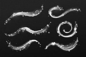 Winter wind effect with snow swirls and waves vector