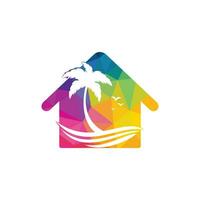 Beach House Logo Design. Beach Resort Logo Design. vector