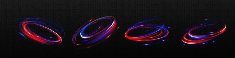 Light motion effect, circle trails of glow vector