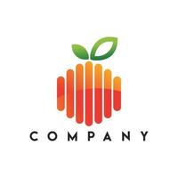 logotipo de fruta tecno, plantilla de logotipo de la industria agrícola vector