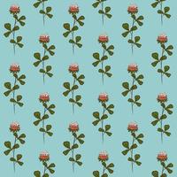 MINT VECTOR SEAMLESS BACKGROUND WITH RED CLOVER FLOWERS