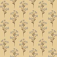 BEIGE VECTOR SEAMLESS BACKGROUND WITH LIGHT BLUE FORGET-ME-NOT WILDFLOWERS