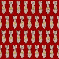 RED VECTOR SEAMLESS PATTERN WITH GRAY NUCLEAR BOMBS