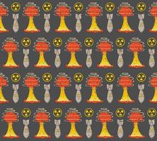 GRAY VECTOR SEAMLESS PATTERN WITH ELEMENTS OF NUCLEAR WAR